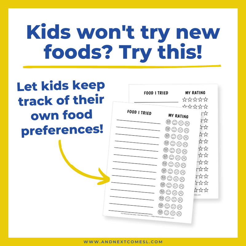 Free Printable Trying New Foods Chart And Next Comes L Hyperlexia Resources