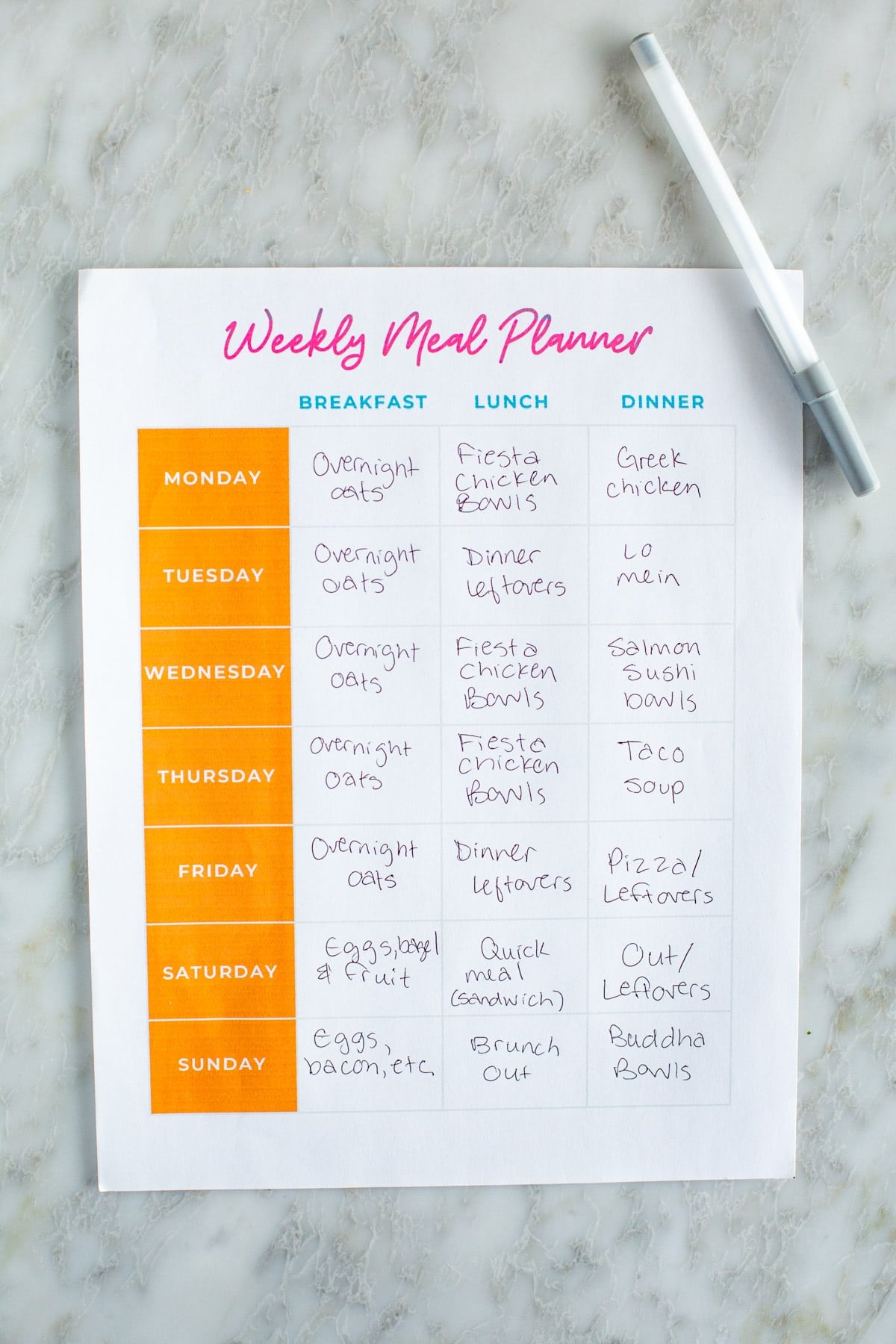 Free Printable Weekly Meal Planner Template The Girl On Bloor Free Printable Weekly Meal Planner Template The Girl On Bloor