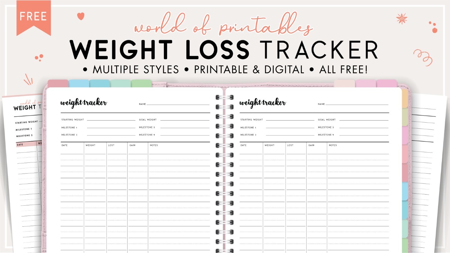 Weight Loss Chart Free Printable