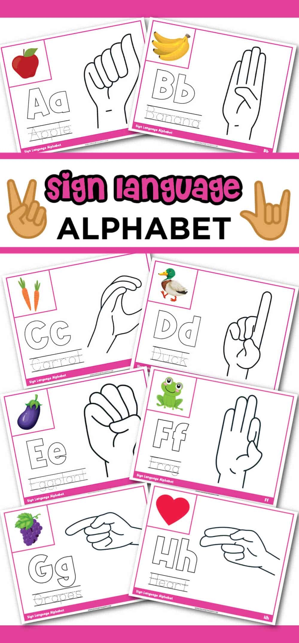 Alphabet Sign Language Chart Printable