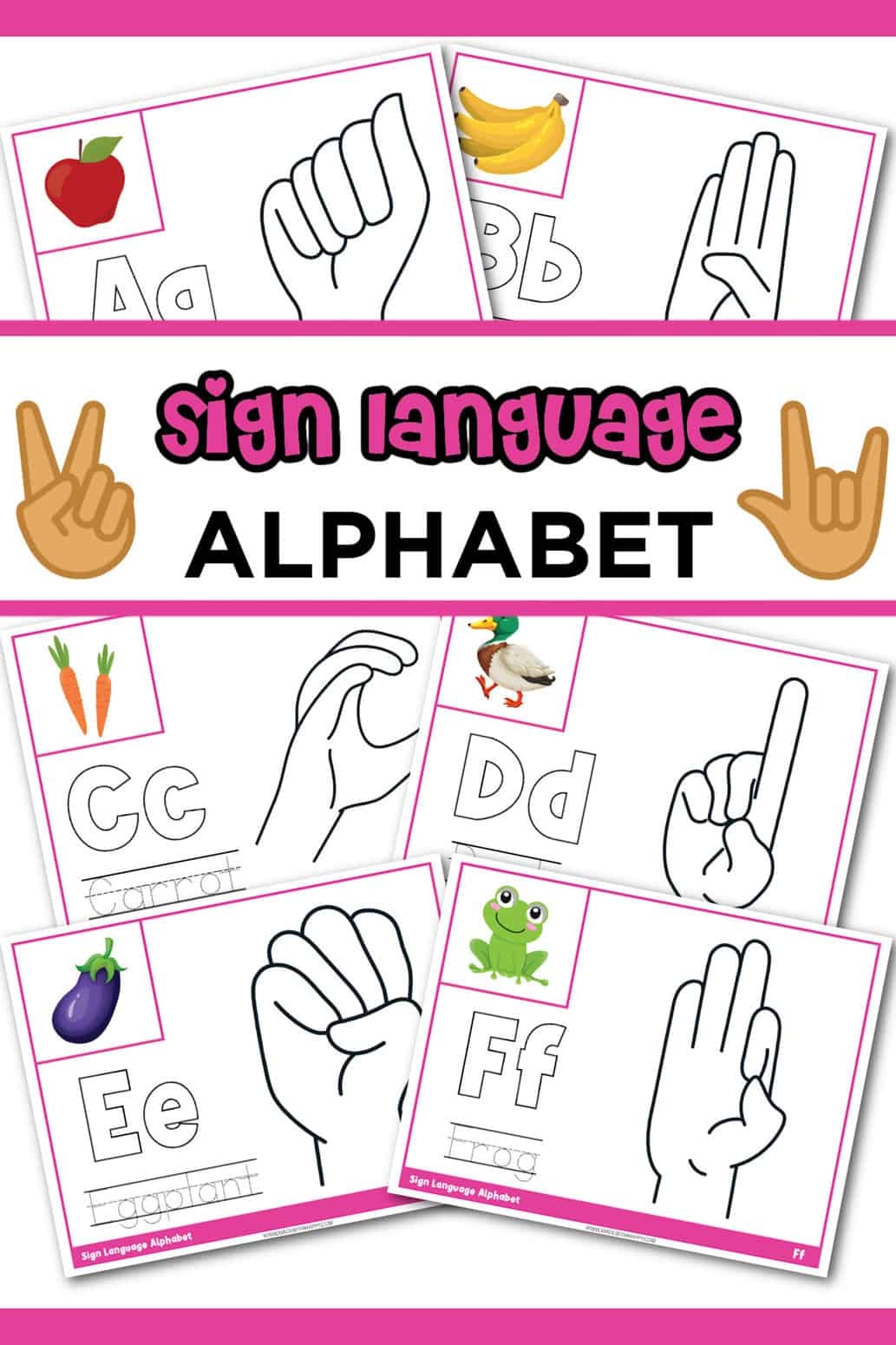 Free Sign Language Alphabet Printable Made With HAPPY