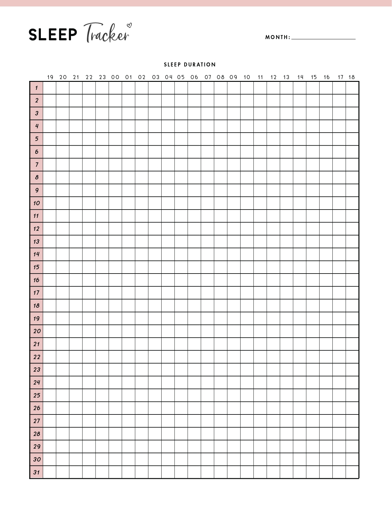 FREE Sleep Log Printable Template World Of Printables FREE Sleep Log Printable Template World Of Printables
