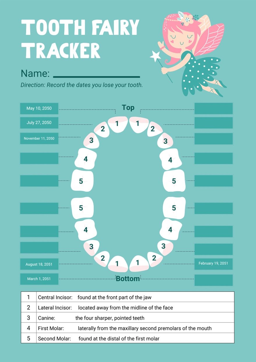 Free Tooth Chart Templates Editable And Printable Free Tooth Chart Templates Editable And Printable