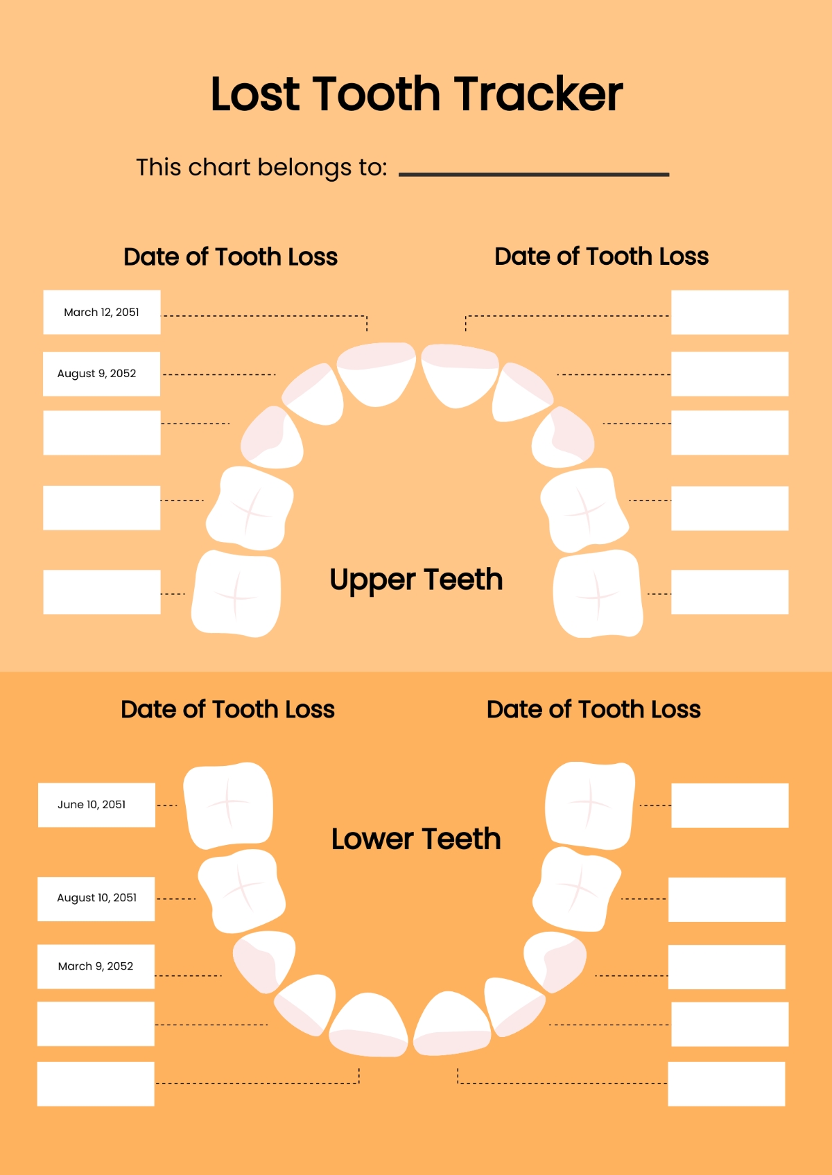 Free Printable Printable Tooth Chart Adults
