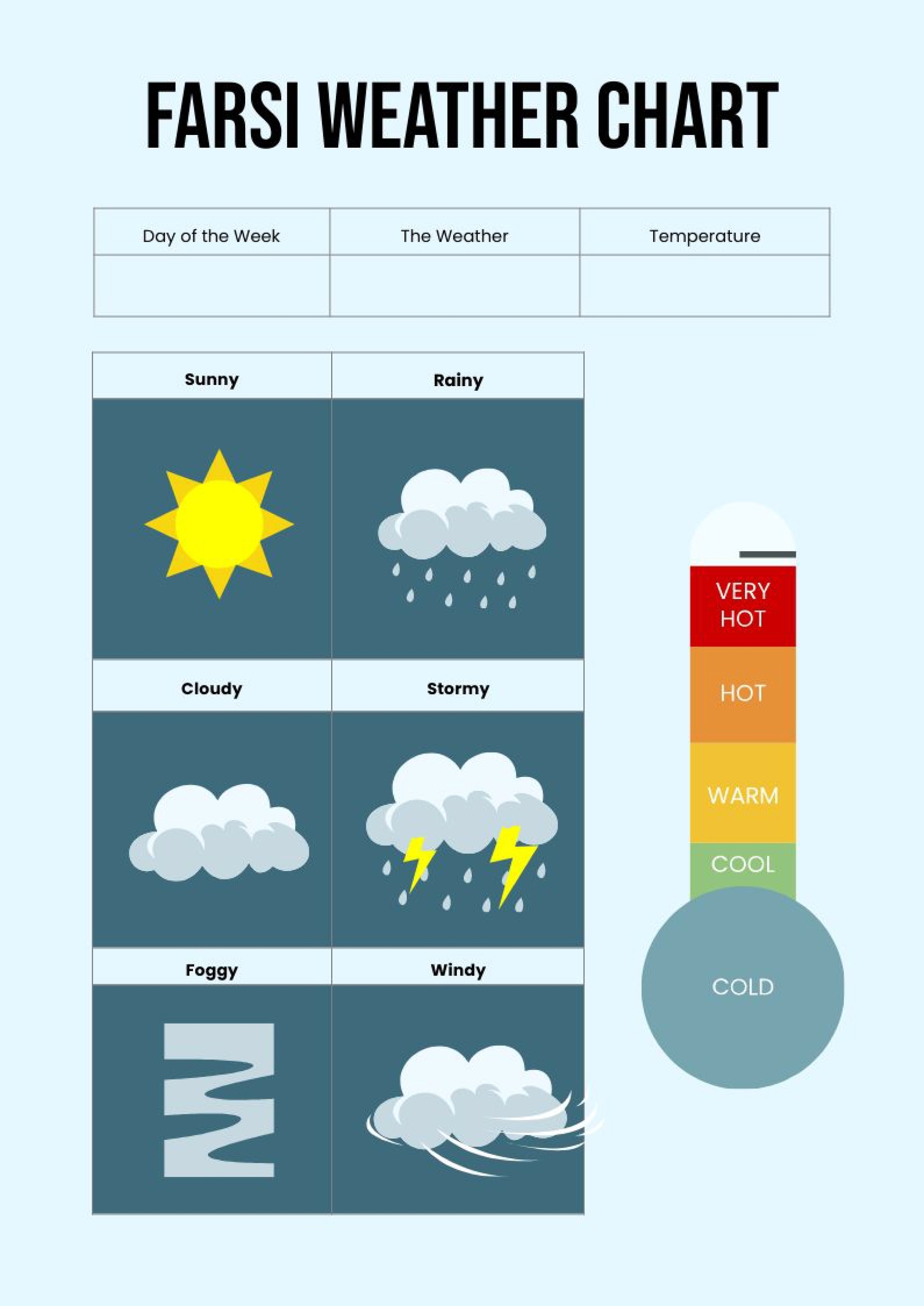 Daily Weather Chart Printable Daily Weather Chart Printable