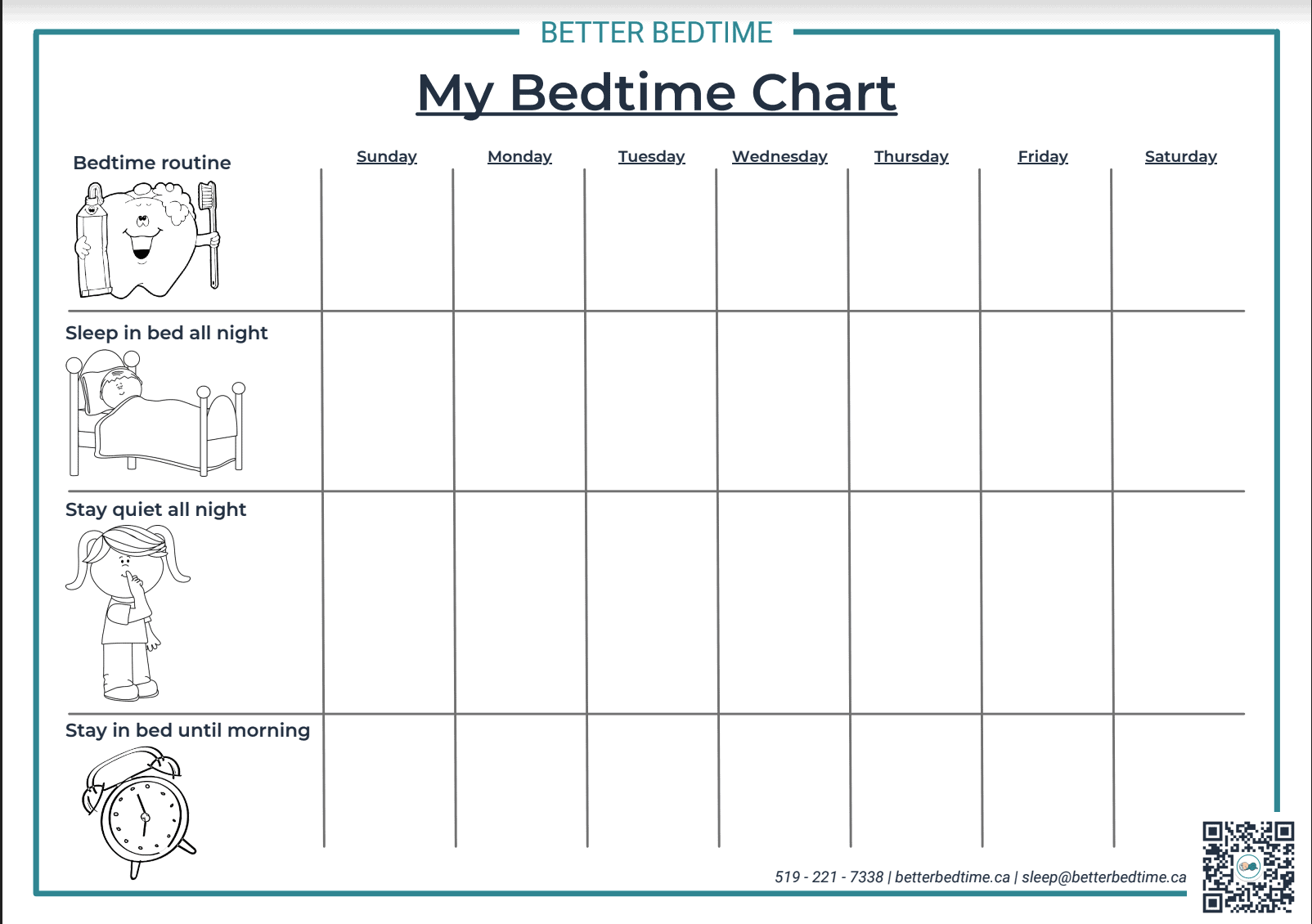 FREEBIE My Bedtime Chart Better Bedtime Baby Sleep Solutions