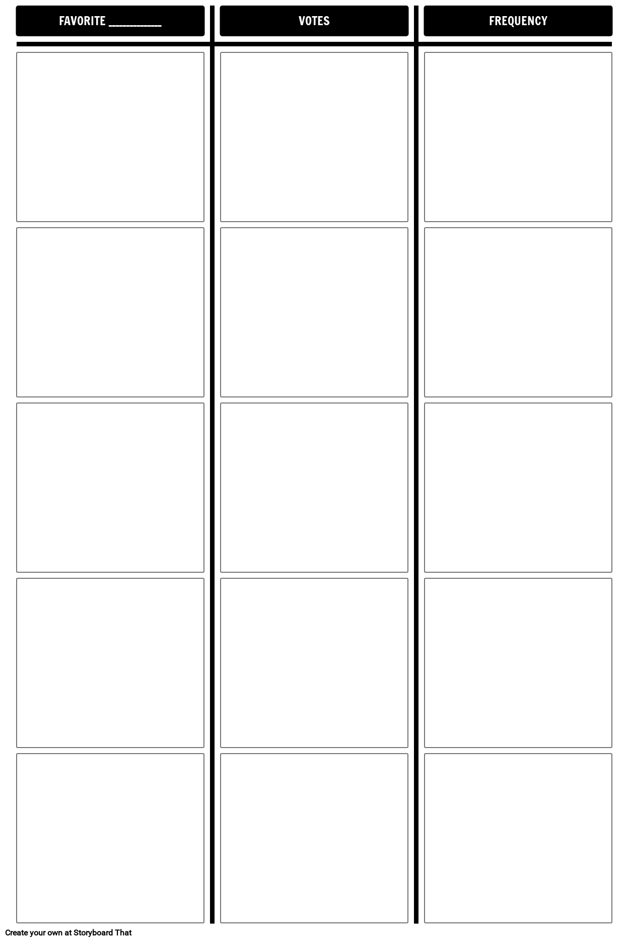 Frequency Tally Chart Template Storyboard By Storyboard templates