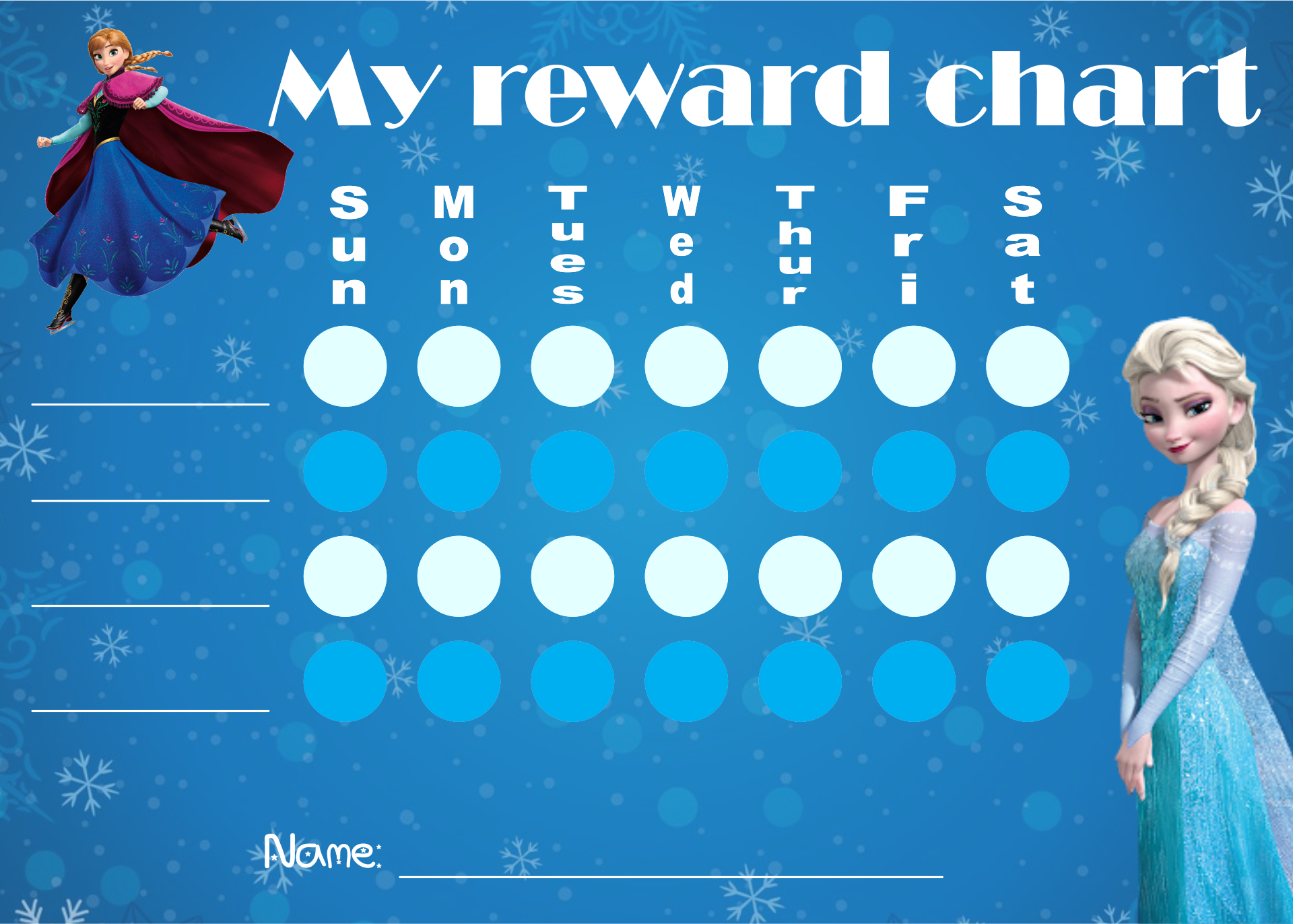 Free Printable Frozen Reward Chart Printable