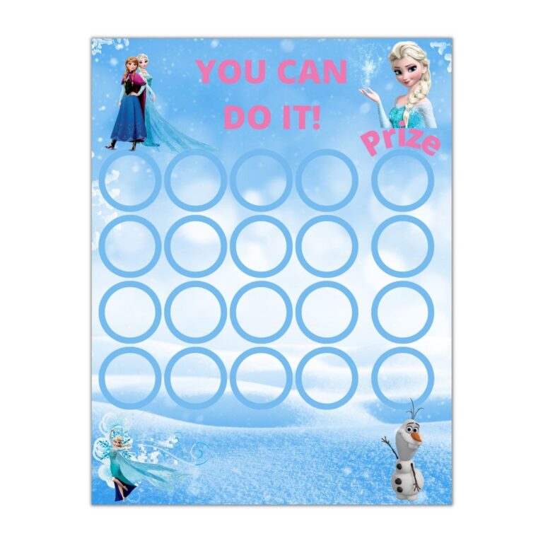 Frozen Reward Chart Potty Reward Chart Frozen Potty Chart Toddler Reward Chart Potty Training Sticker Chart Girl Reward Chart Etsy New Zealand