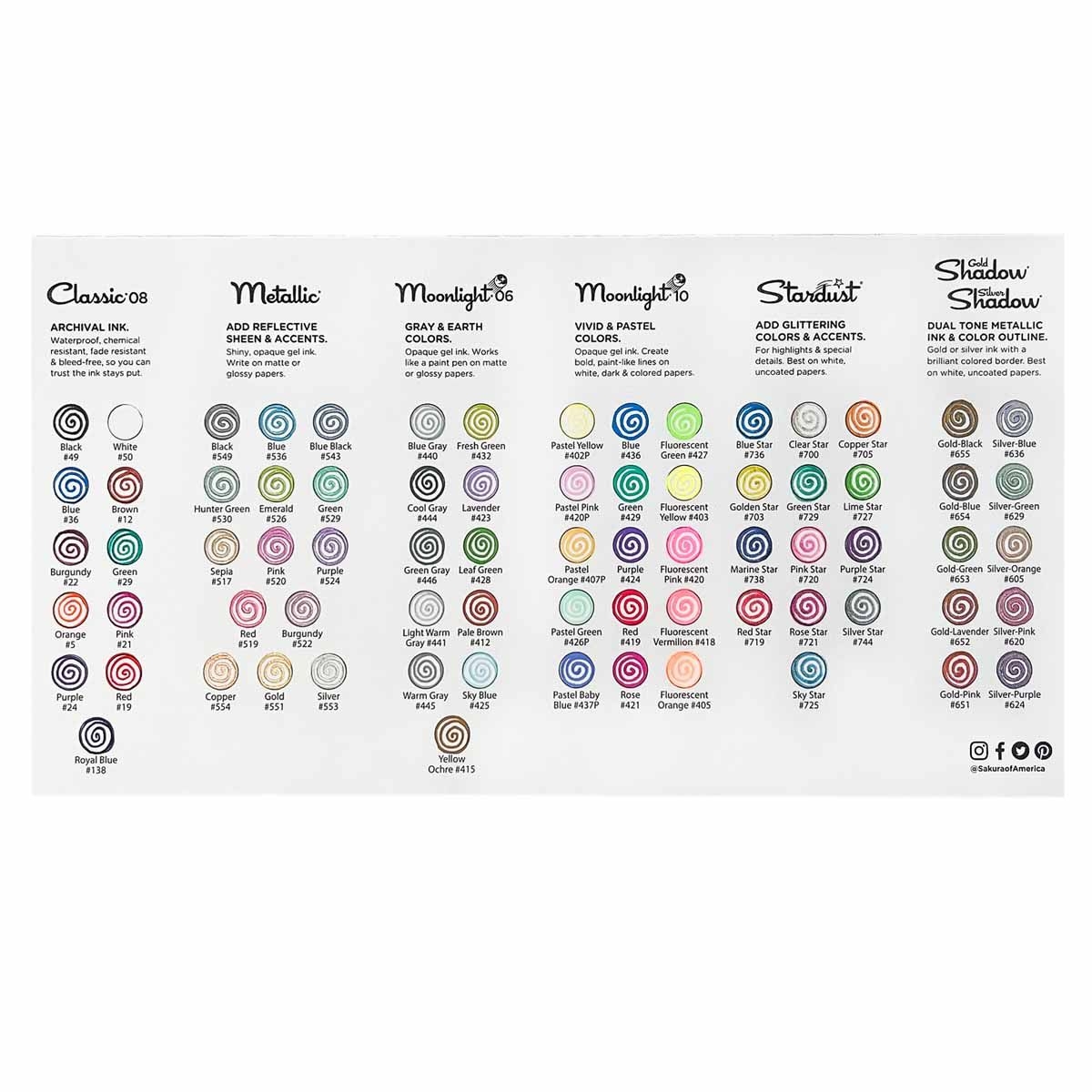 Gelly Roll Color Chart Color Chart Sakura Gelly Roll Metallic Gel Pens 10 Pack Medium Gelly Roll Color Chart Color Chart Sakura Gelly Roll Metallic Gel Pens 10 Pack Medium