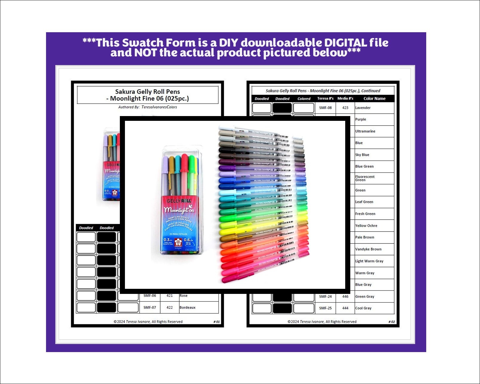 Printable Gelly Roll Color Chart Printable Gelly Roll Color Chart