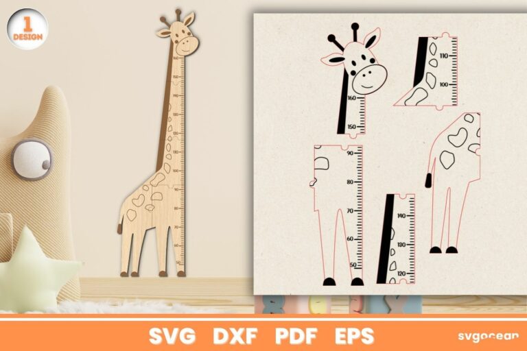 Giraffe Height Chart SVG Laser Cut File