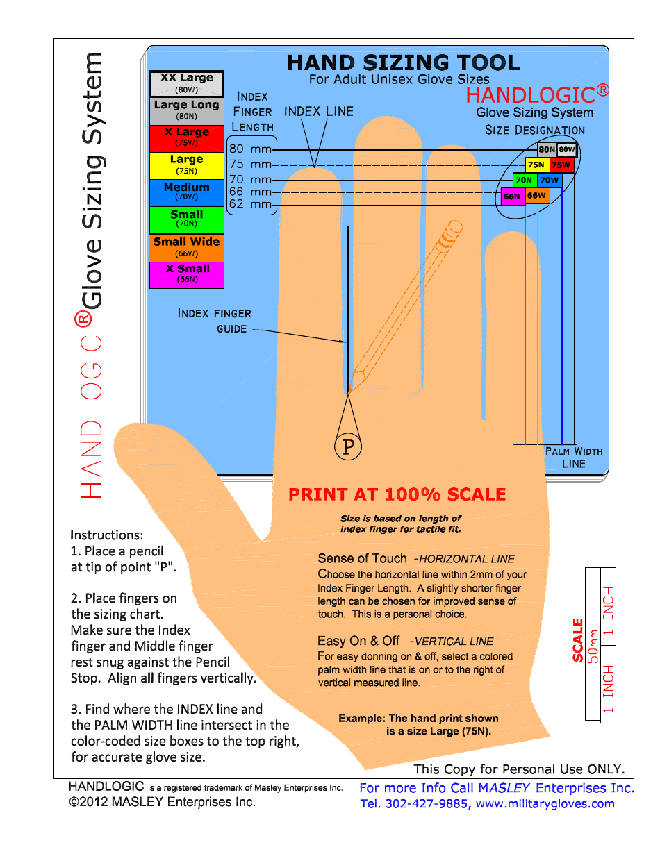 Glove Size Chart Handlogic Download Printable PDF Templateroller