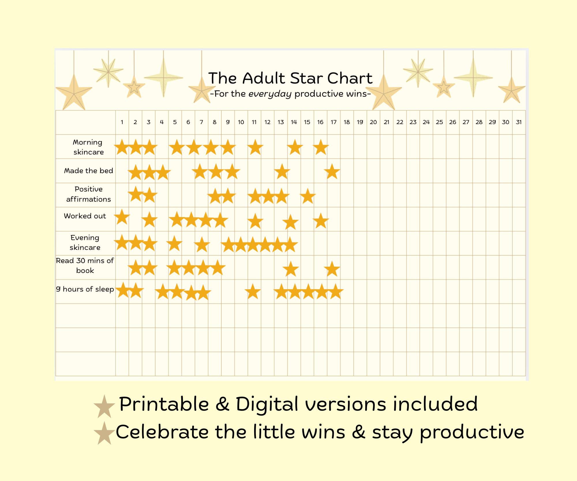Gold Star Reward Chart Etsy Australia