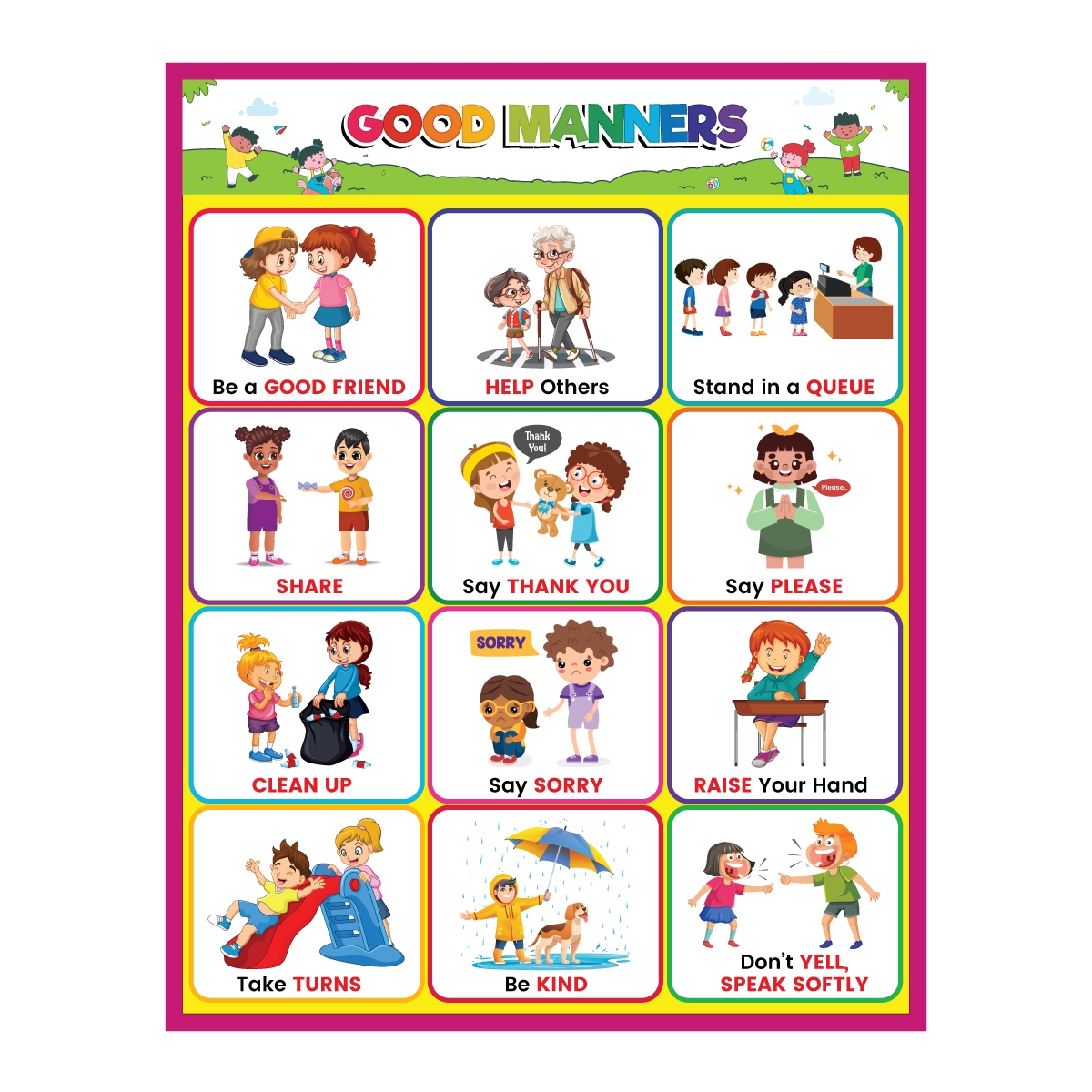 Good Manners Educational Poster For Kids Reusable Classroom Chart Good Manners Educational Poster For Kids Reusable Classroom Chart