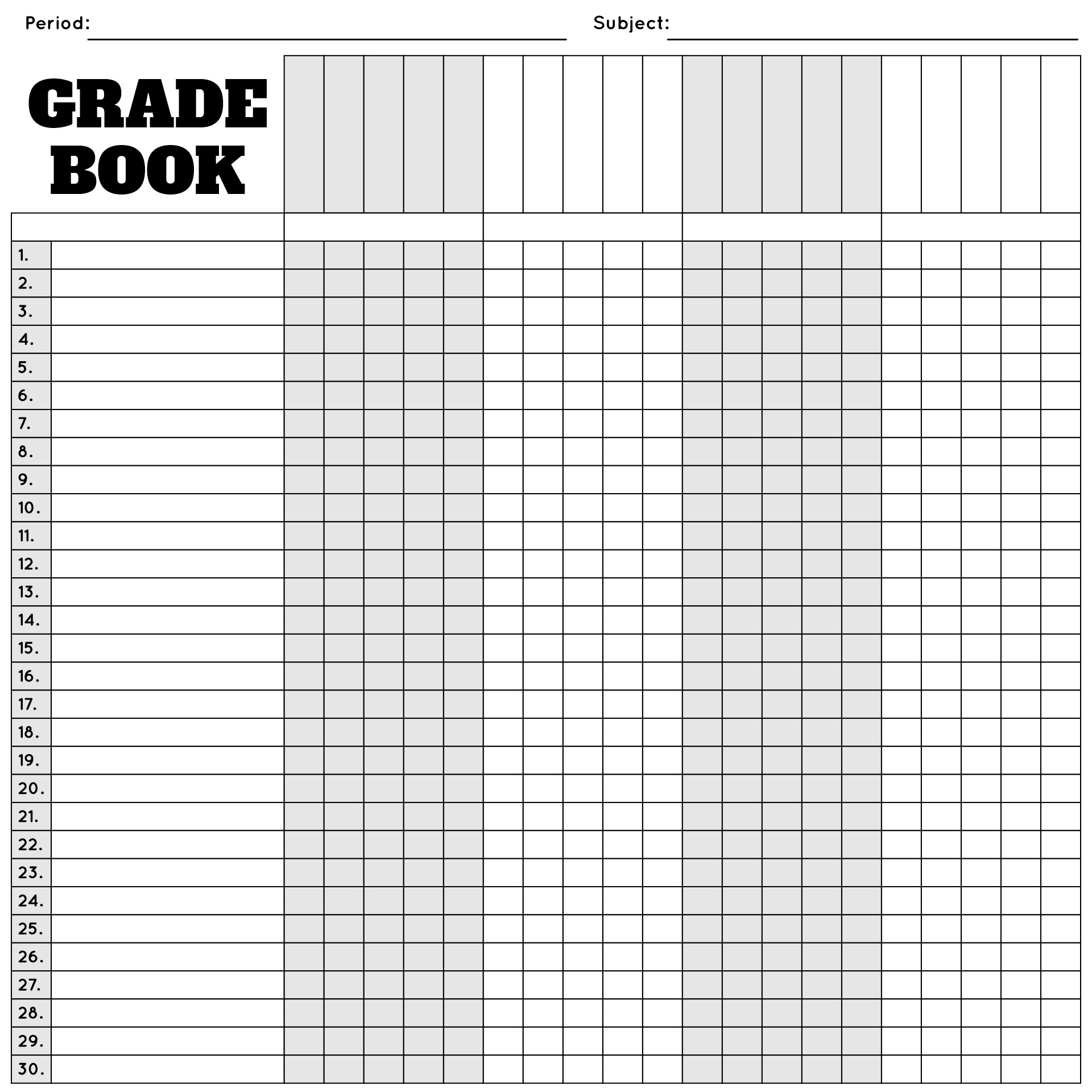 Grade Sheets For Teachers 10 Free PDF Printables Printablee