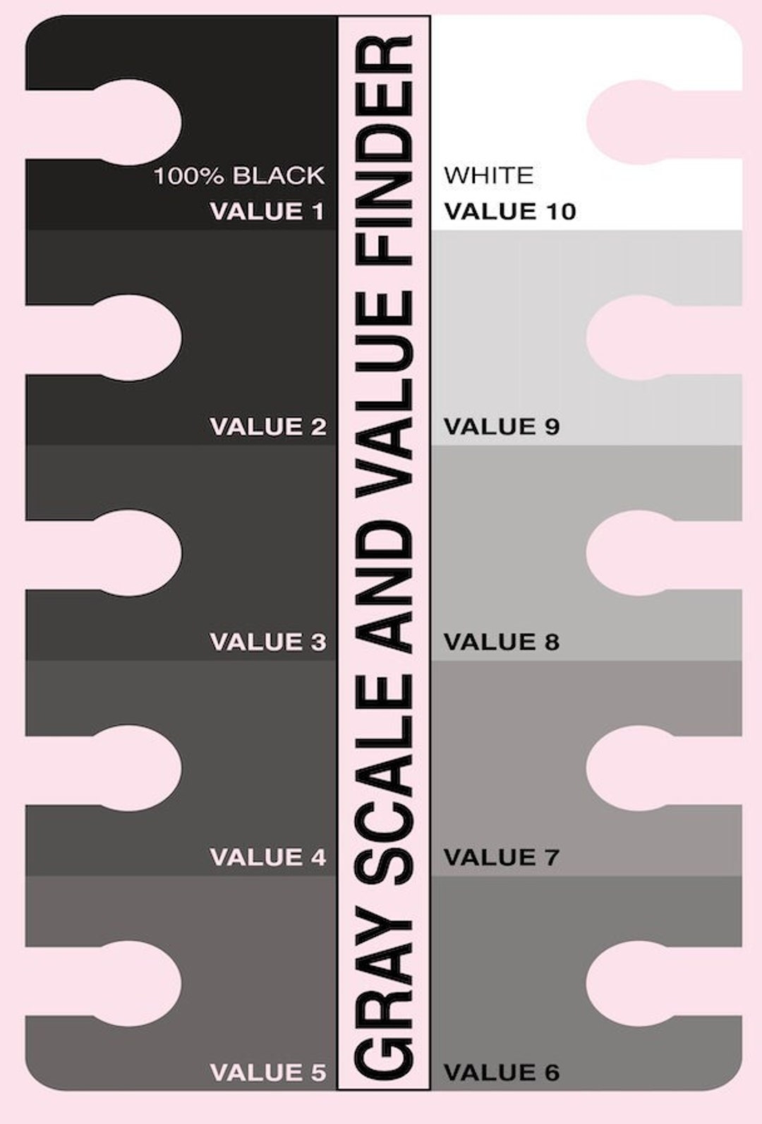 Gray Scale Value Finder Color Theory Gray Scale Ruler Gray Scale For Painting Color Theory Grayscale And Value Finder Grayscale Etsy