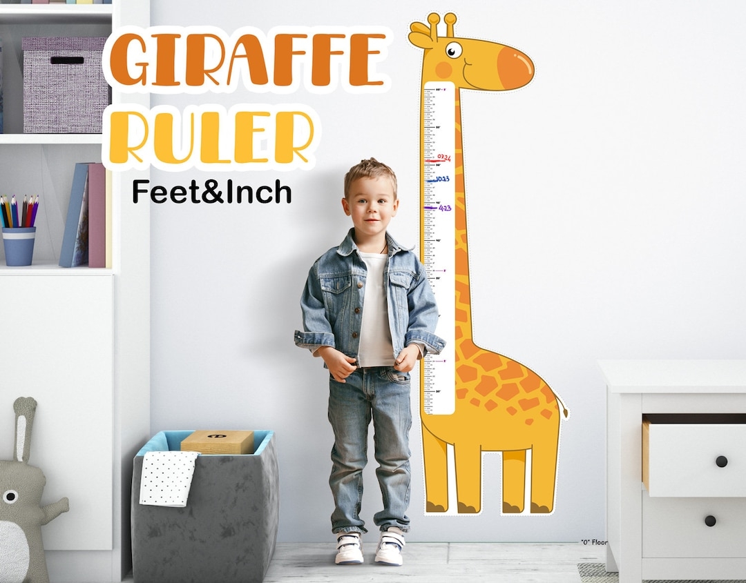 Growth Chart For Kids Nursery Giraffe Wall Decor High res Vector PDF For Professional Printing Etsy