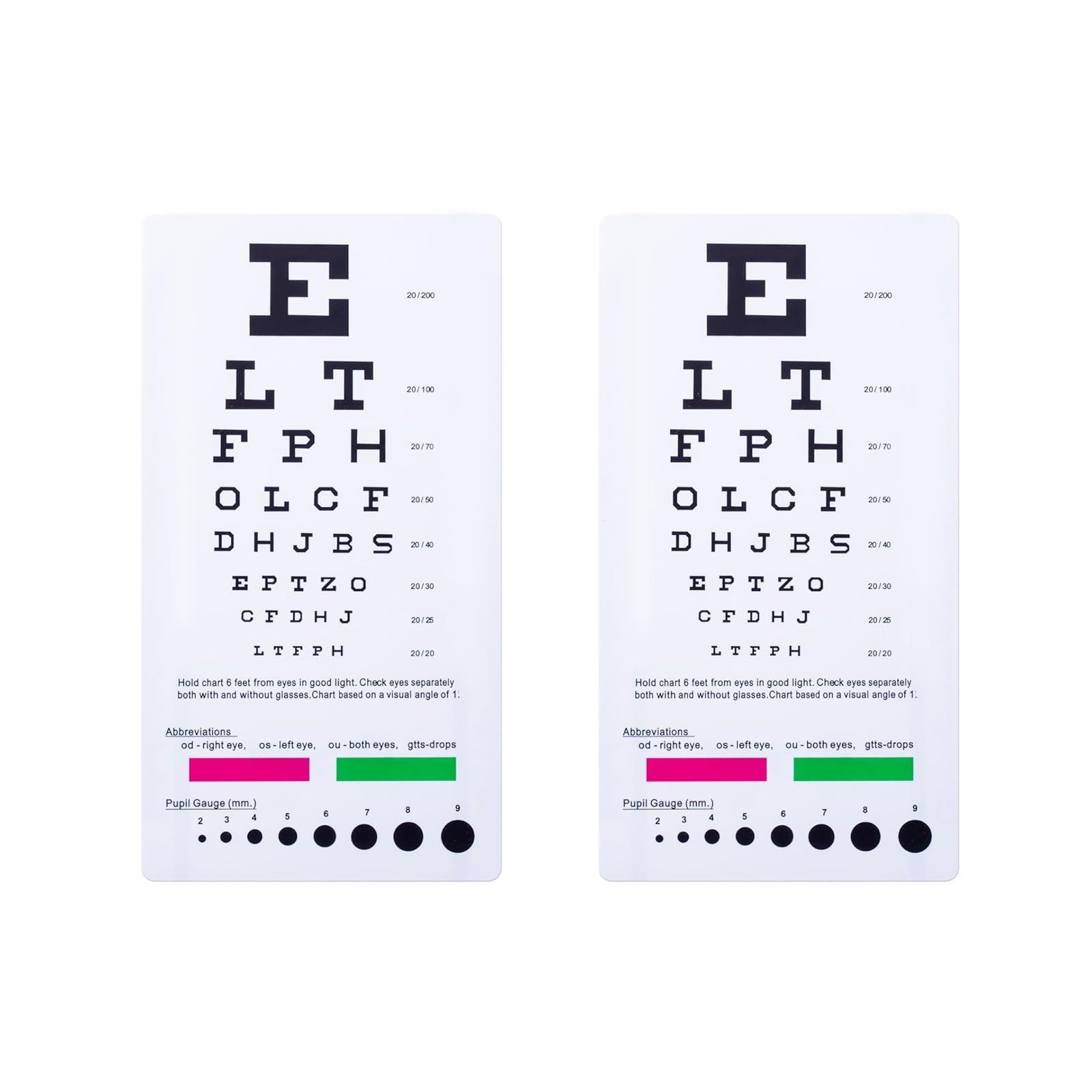 Handheld Snellen Chart Printable Pdf YAFIYGI Pocket Set Snellen Rosenbaum Combo For Vision Tests 6 5 X 3 5 Eye Chart