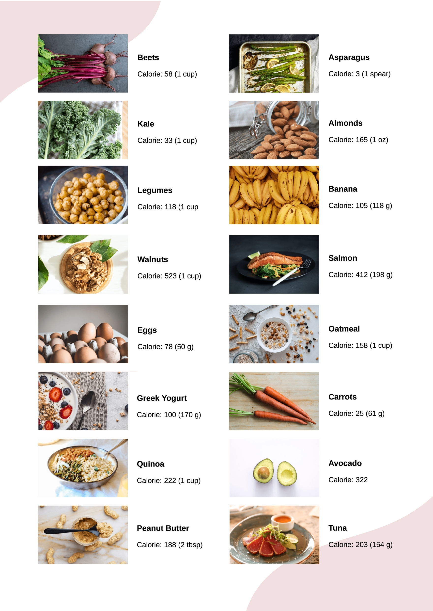 Healthy Food Calorie Chart In Illustrator PDF Download Template Healthy Food Calorie Chart In Illustrator PDF Download Template