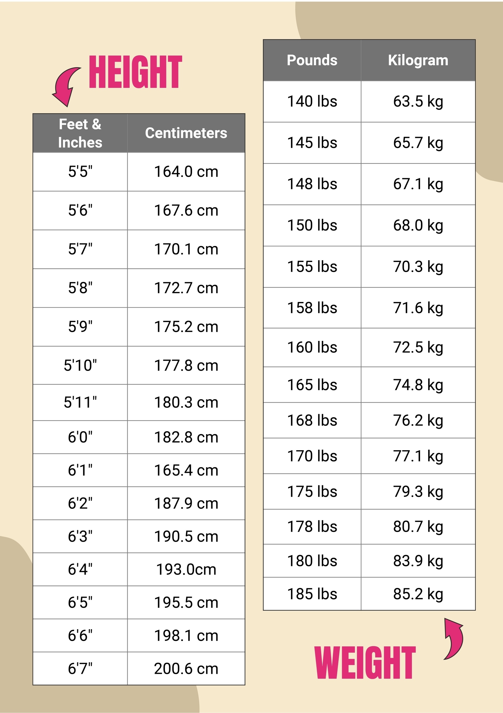 Height And Weight Conversion Chart For Adults In Illustrator PDF Download Template Height And Weight Conversion Chart For Adults In Illustrator PDF Download Template