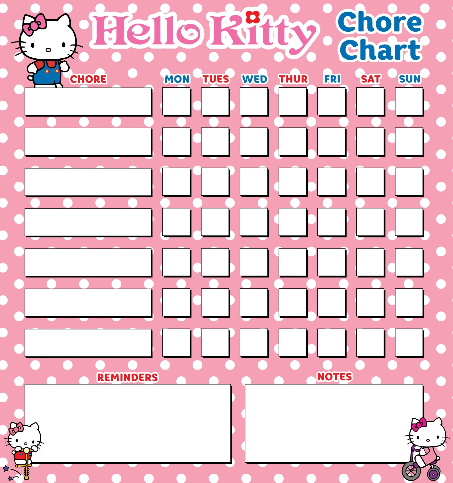 Hello Kitty Chore Chart 10 Free PDF Printables Printablee Hello Kitty Chore Chart 10 Free PDF Printables Printablee