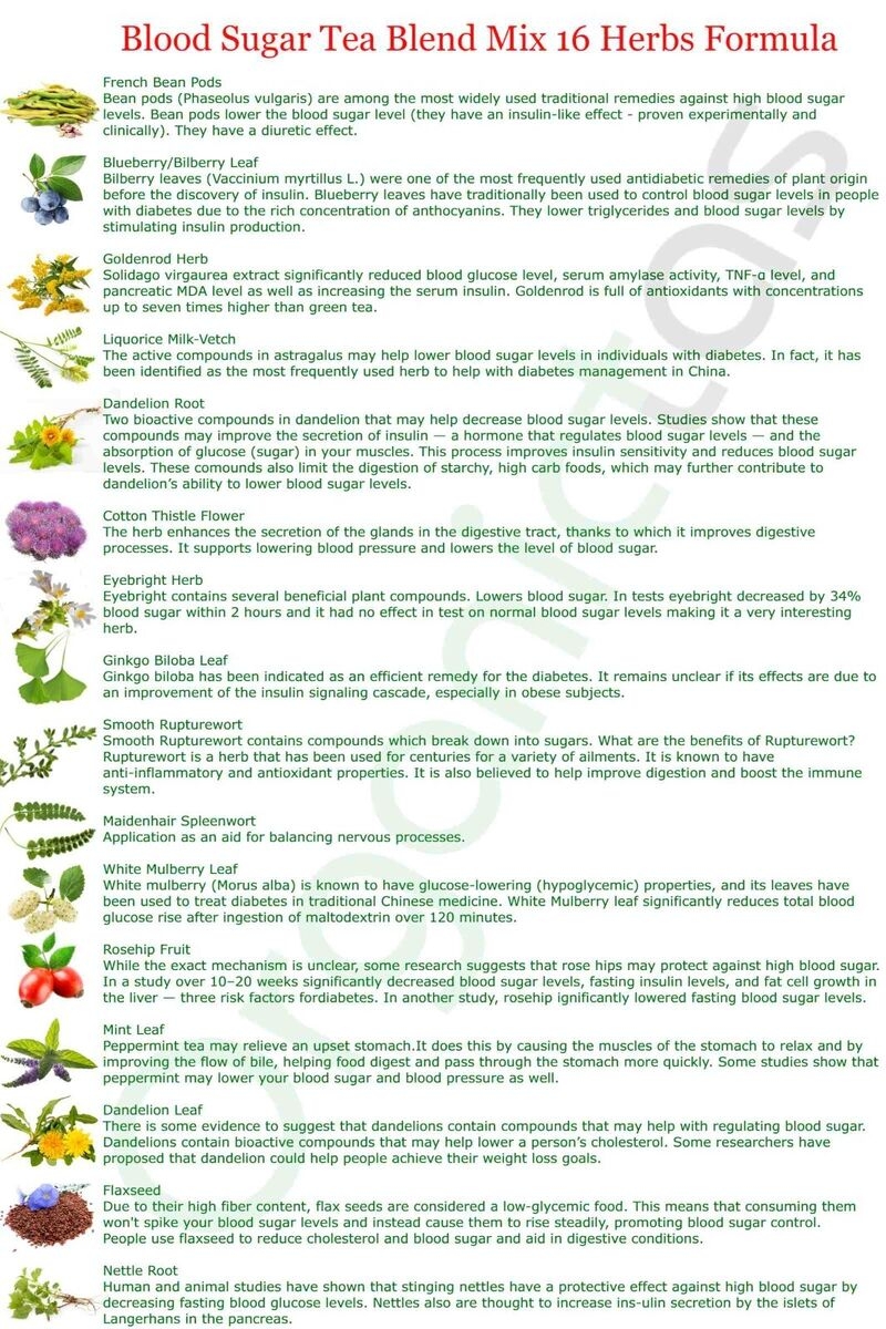 Herbal ANTI DIABETIC TEA 200g 16 Herbs Blood Sugar Formula Lower Control Balance EBay