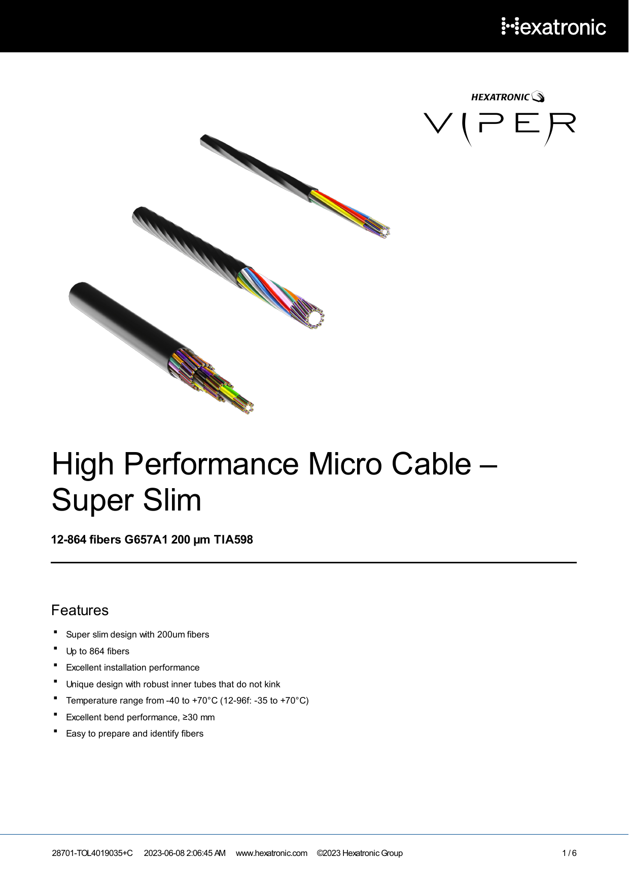 Hexatronic TIA598 Nylon Loose Tube Cable Instructions