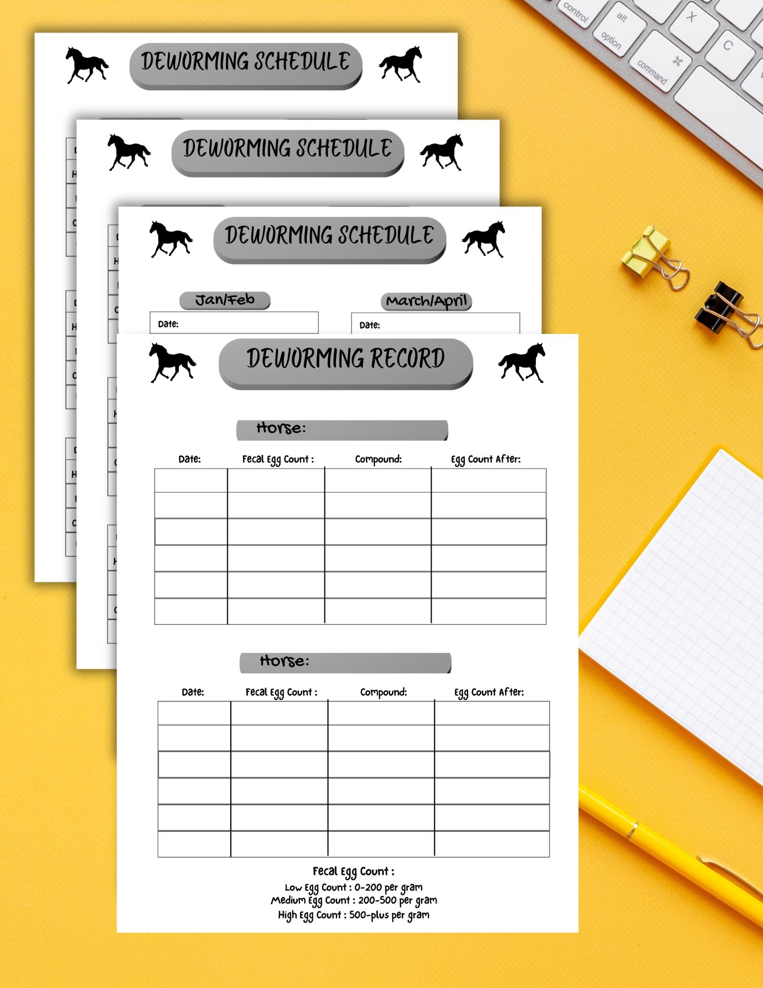 Horse Deworming Schedule Printable equine Tracker Equine Parasite Control Tracker Barn Management Record horse Worming Schedule Template Etsy