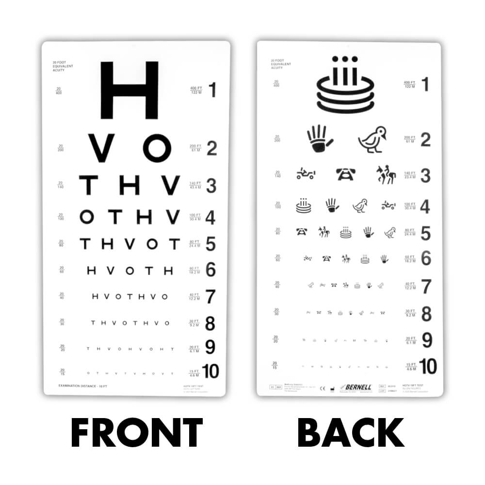 HOTV Eye Chart 20 Distance Amcon Labs HOTV Eye Chart 20 Distance Amcon Labs