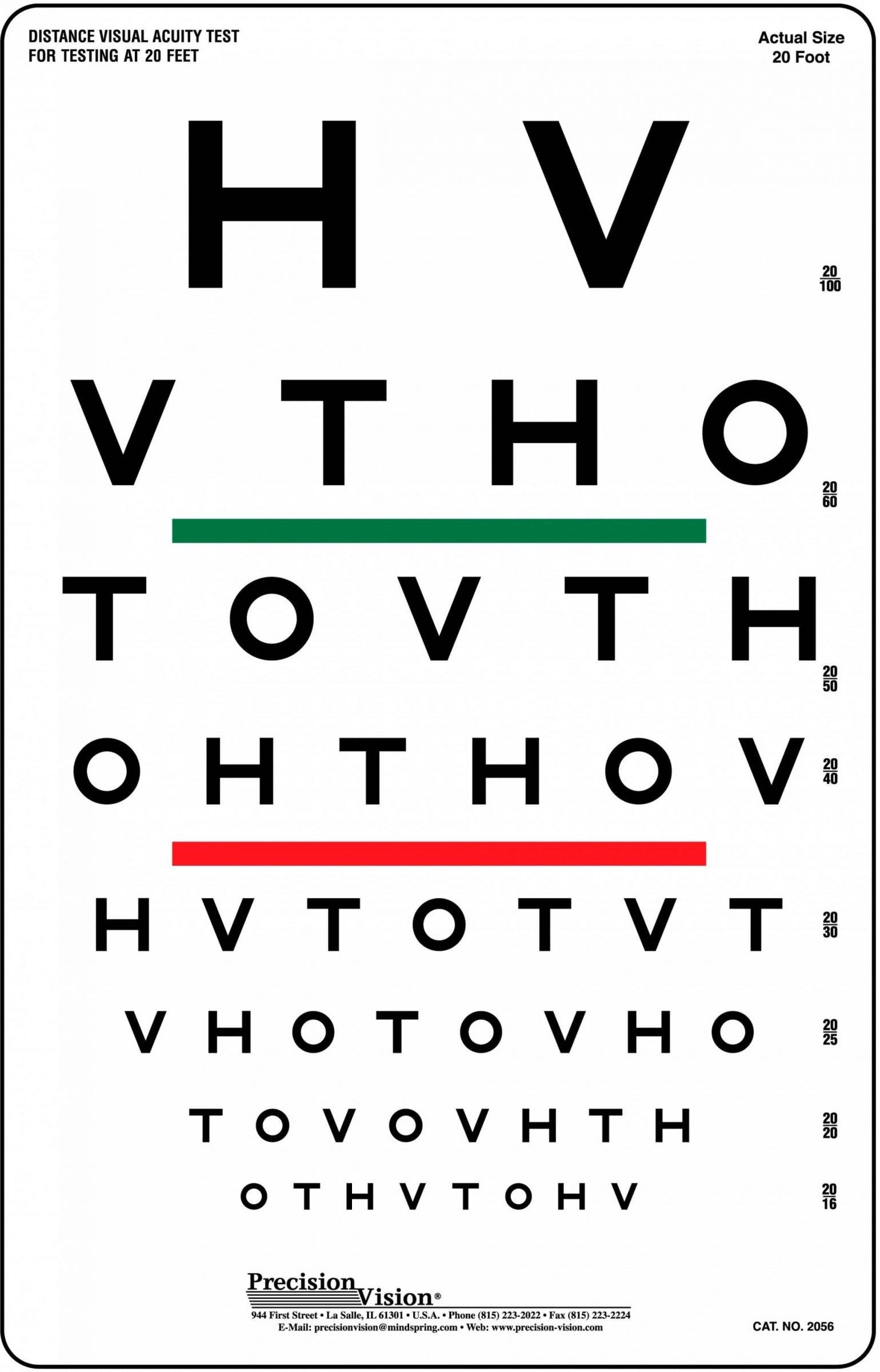 HOTV Visual Acuity Color Vision Chart Precision Vision HOTV Visual Acuity Color Vision Chart Precision Vision