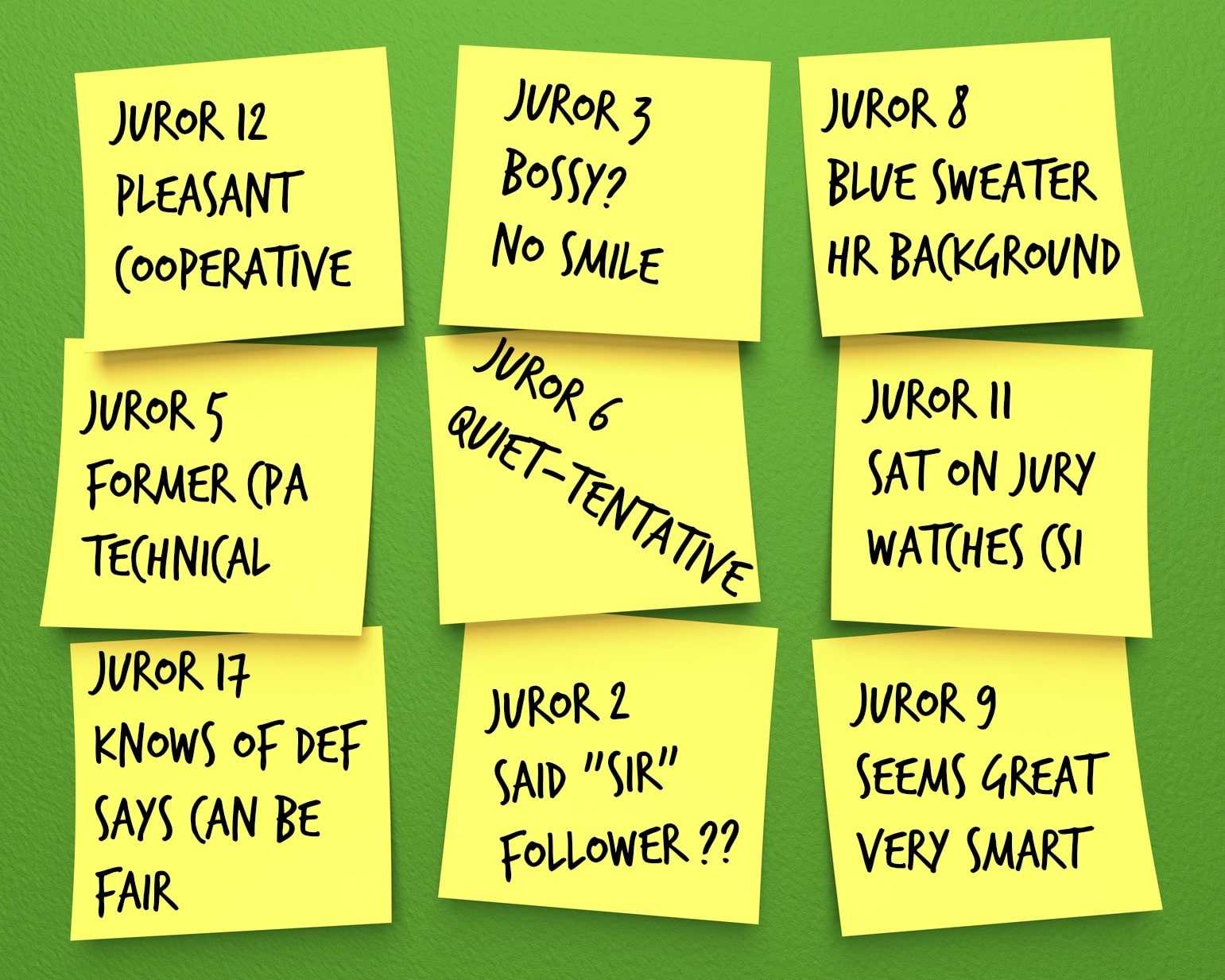 How Many Post It Notes Does It Take To Select A Jury 