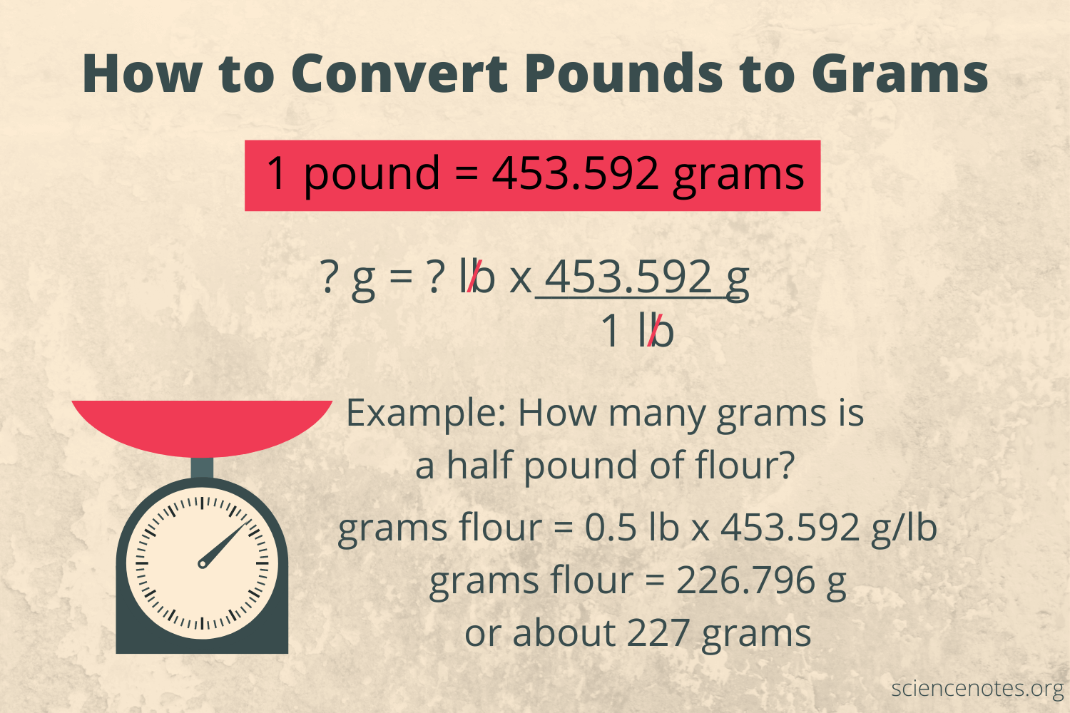 How To Convert Pounds To Grams lb To G 