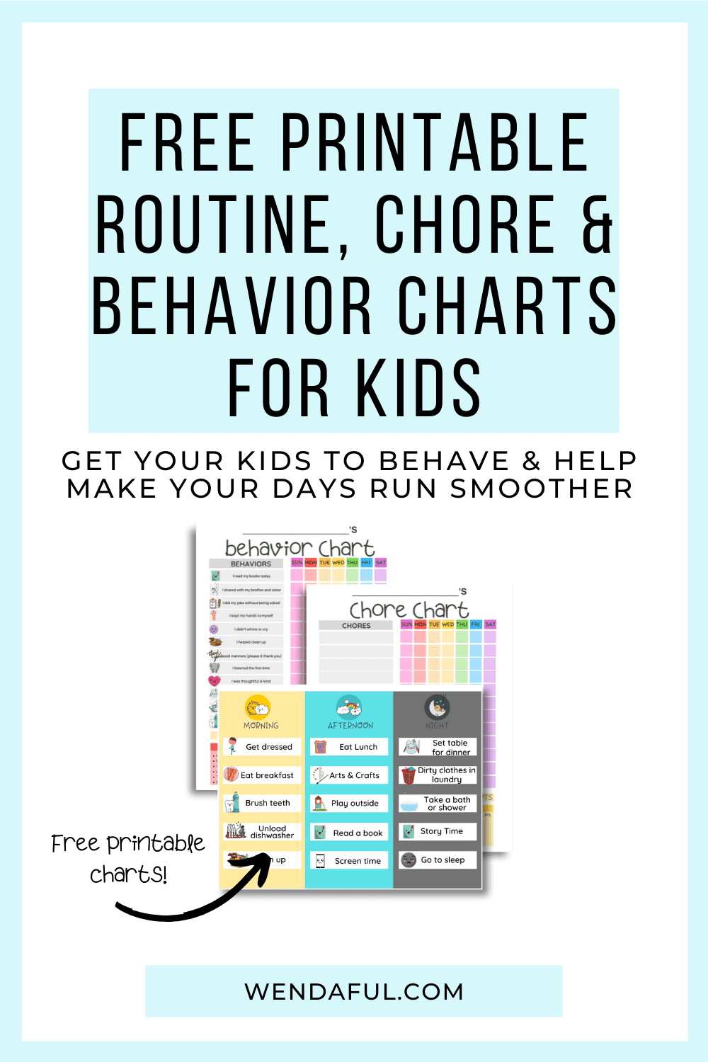 Behavior Chore Chart Printable