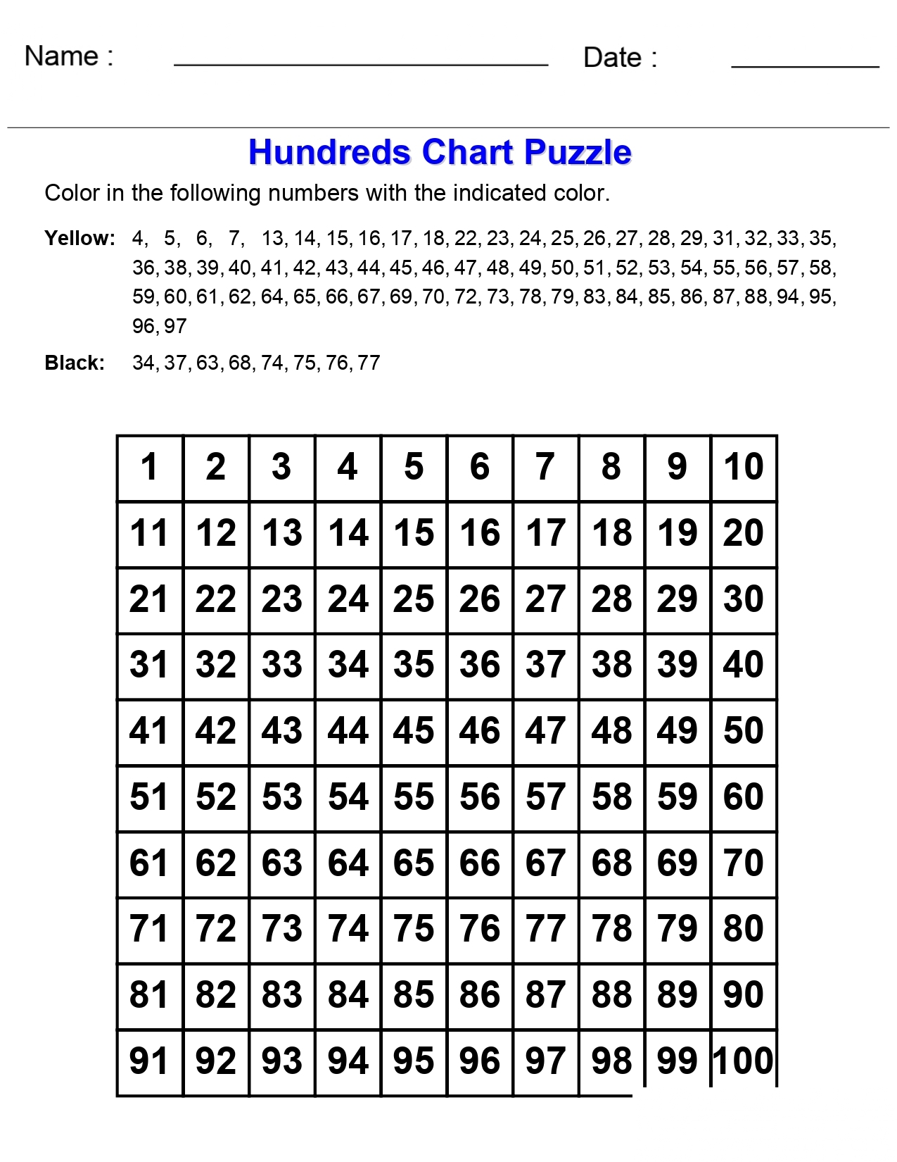 Hundreds Chart Picture Puzzles On A Hundreds Chart Made By Teachers Hundreds Chart Picture Puzzles On A Hundreds Chart Made By Teachers