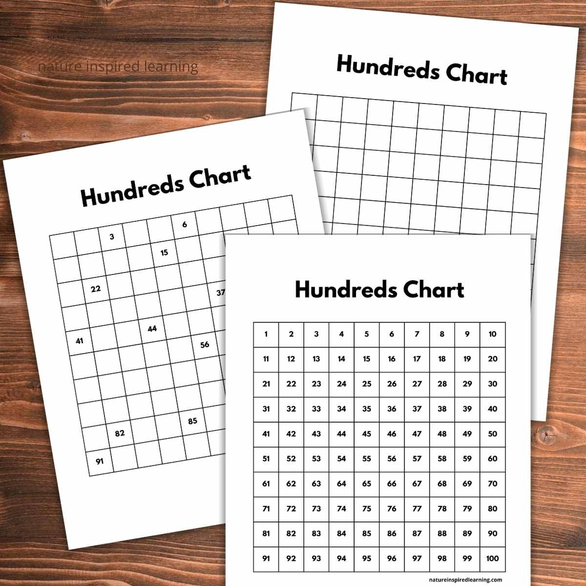 Hundreds Charts Free Printable Nature Inspired Learning