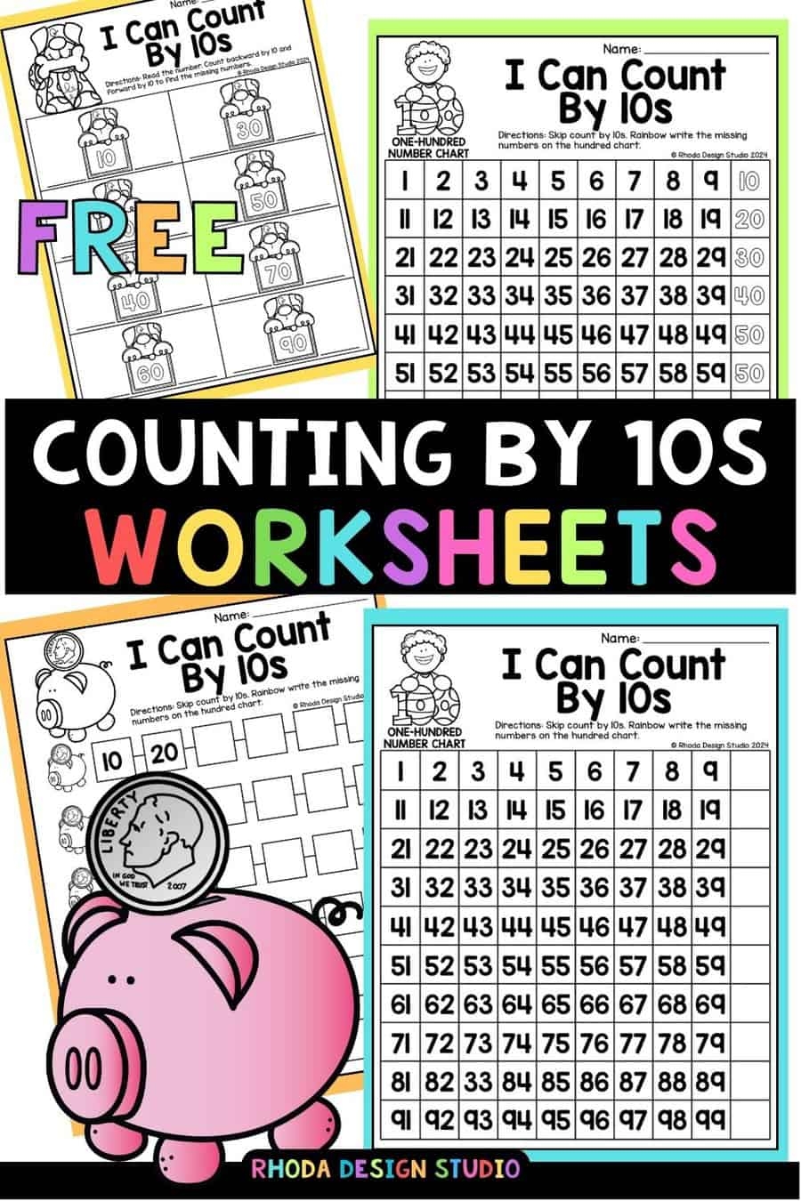 Counting By 10's Chart Printable