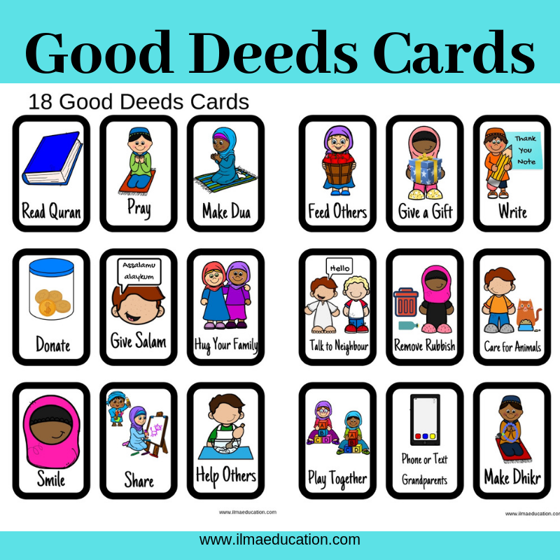 ILMA Education Printable Good Deeds Cards For Kids Plus Free Colouring