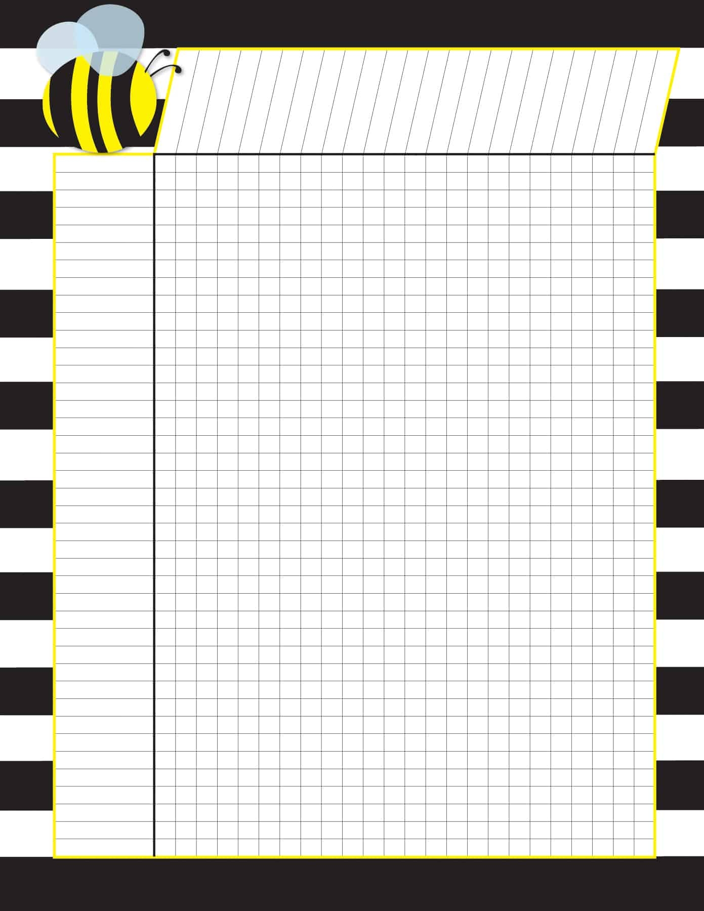 Incentive Chart Wide Stripes 40 Rows 24 Columns Barker Creek Publishing