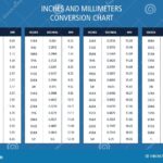 Inches And Millimeters Conversion Chart Table Stock Vector Illustration Of Math Fractional 146567218