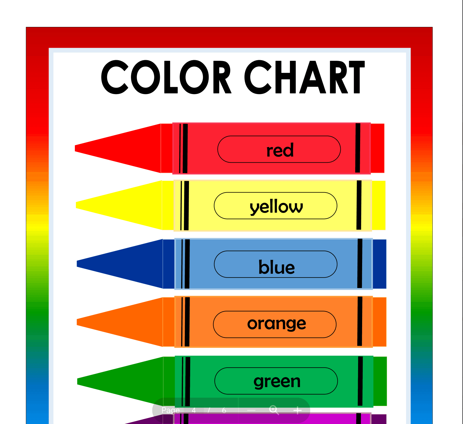 Free Color Chart Printable Free Color Chart Printable