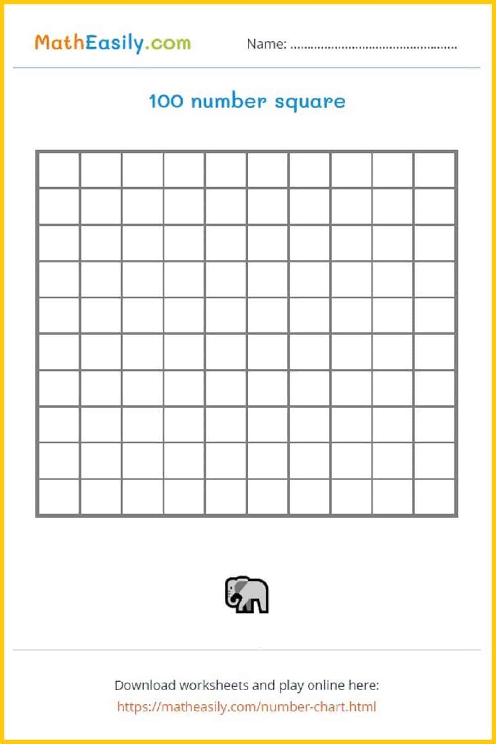 100 Chart Printable Blank 100 Chart Printable Blank