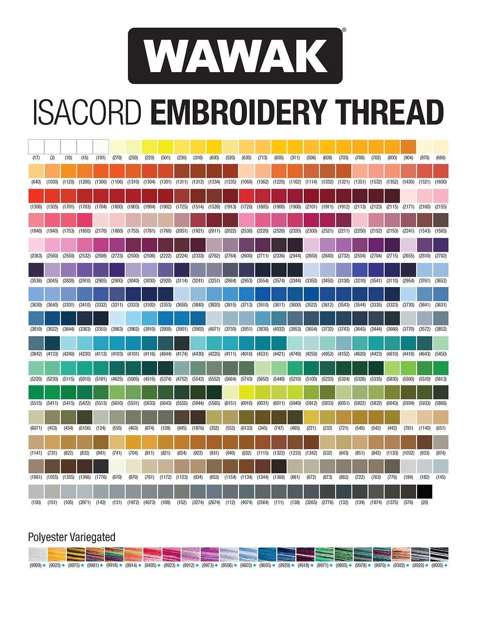 Isacord Embroidery Thread Chart Isacord Polyester Embroidery Thread Embroidery Threads