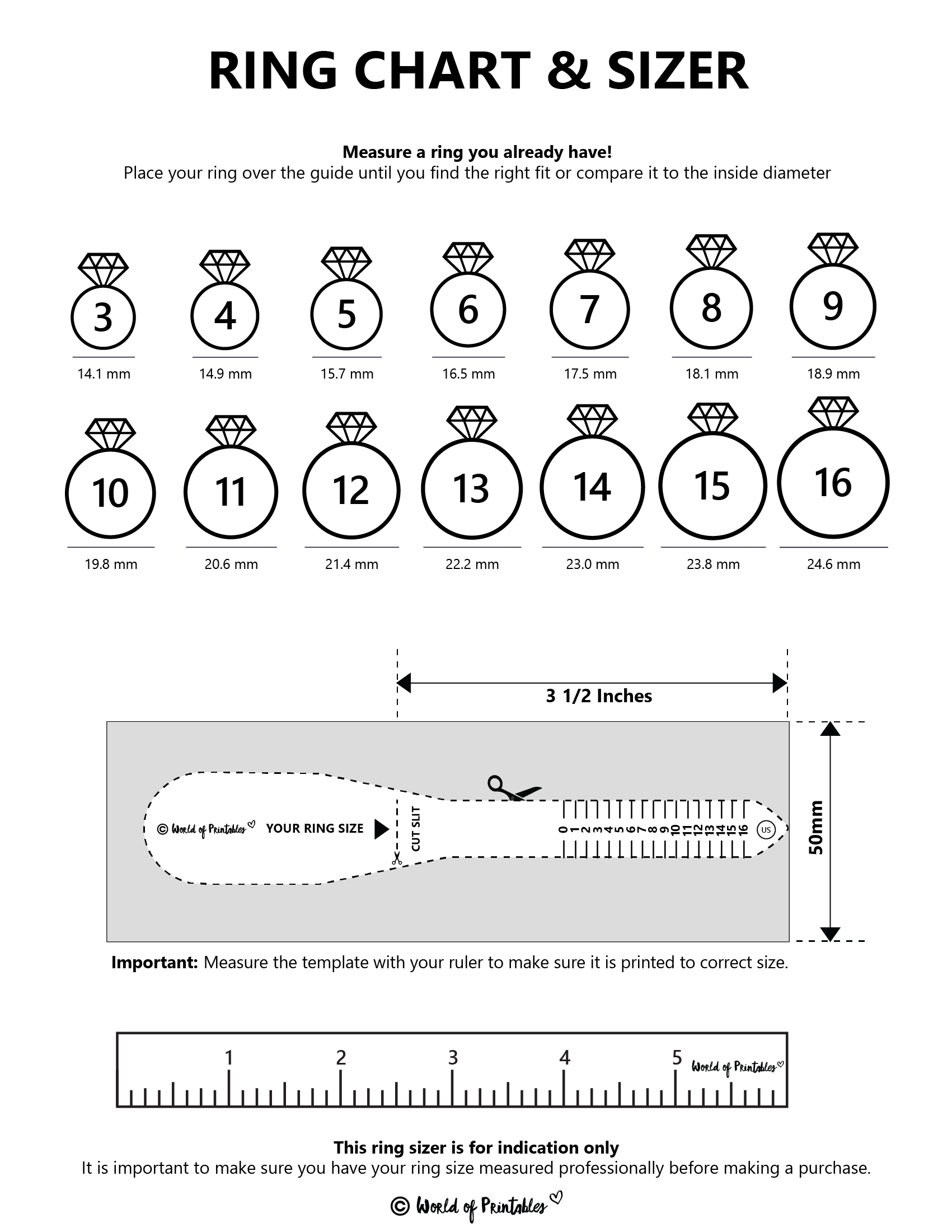 Kay Jewelers Printable Ring Size Chart