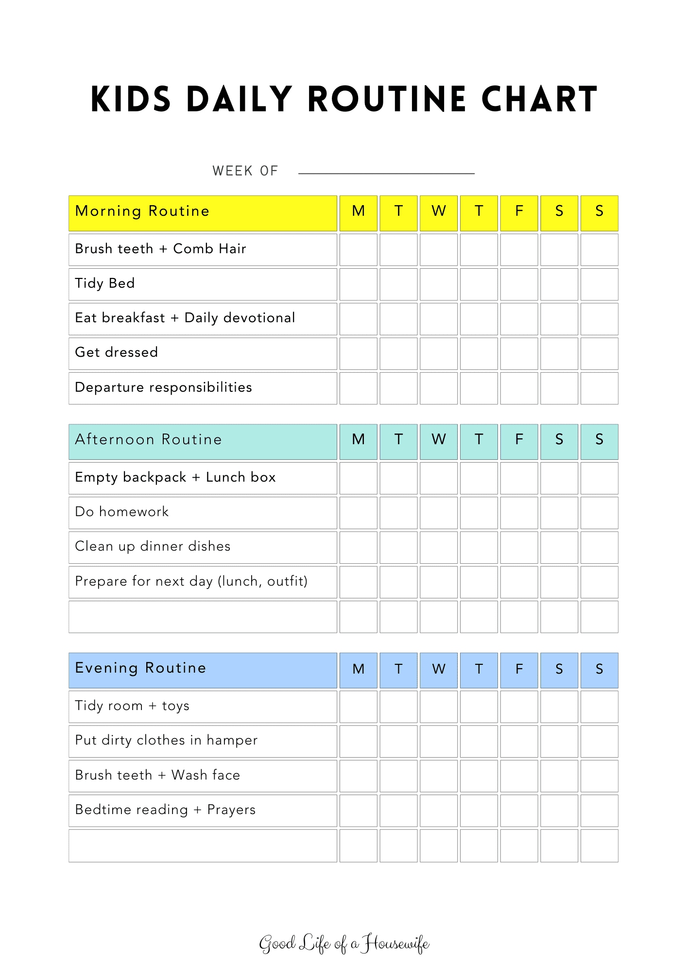 Daily Chart Printable