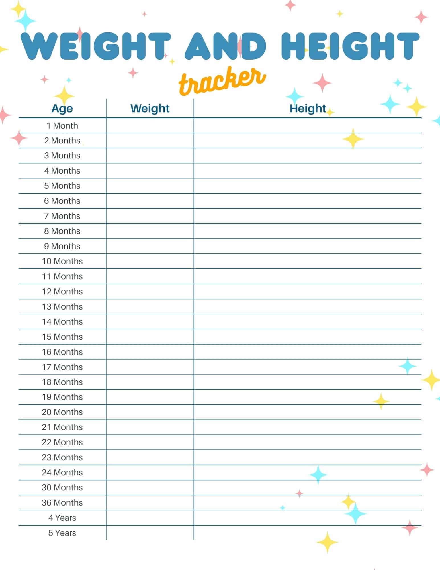 Printable Children's Height Chart