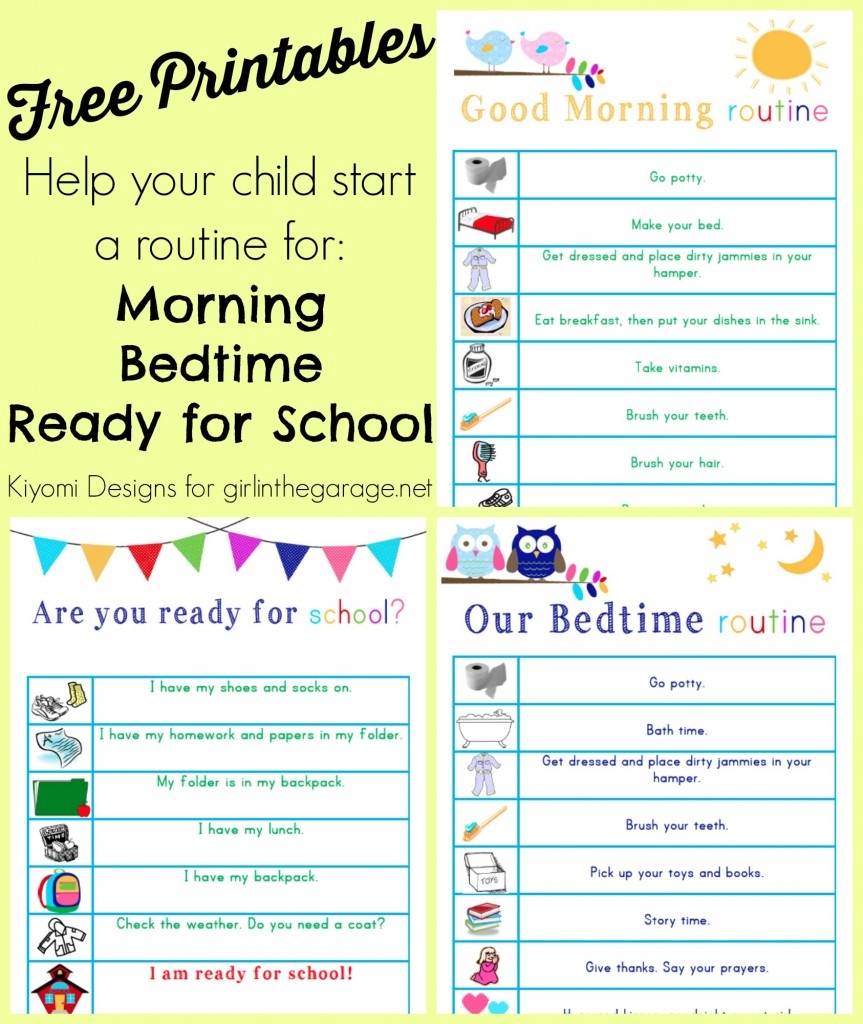 Printable Morning And Night Routine Chart
