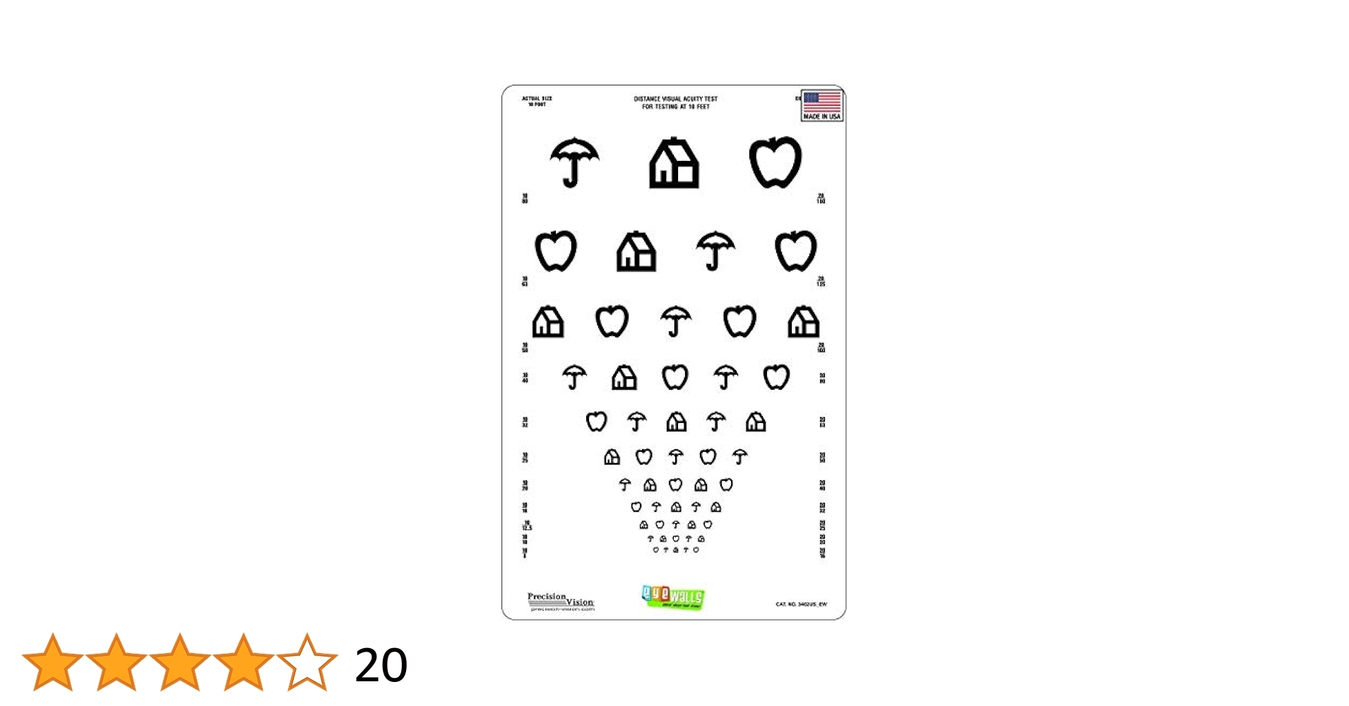 Kids Peel And Stick 9 x14 Eye Test Chart EyeWalls 