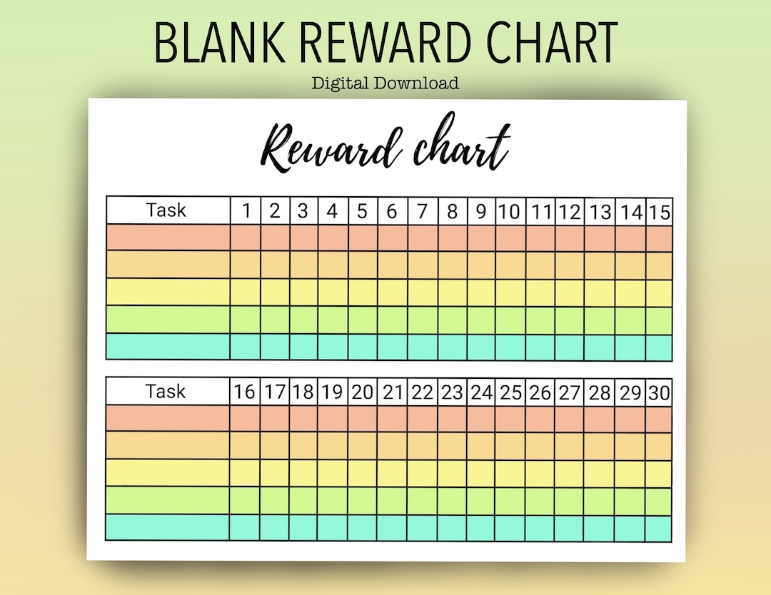 Kids Printable Blank Reward Chart Monthly Sticker Prize Chart Etsy Kids Printable Blank Reward Chart Monthly Sticker Prize Chart Etsy