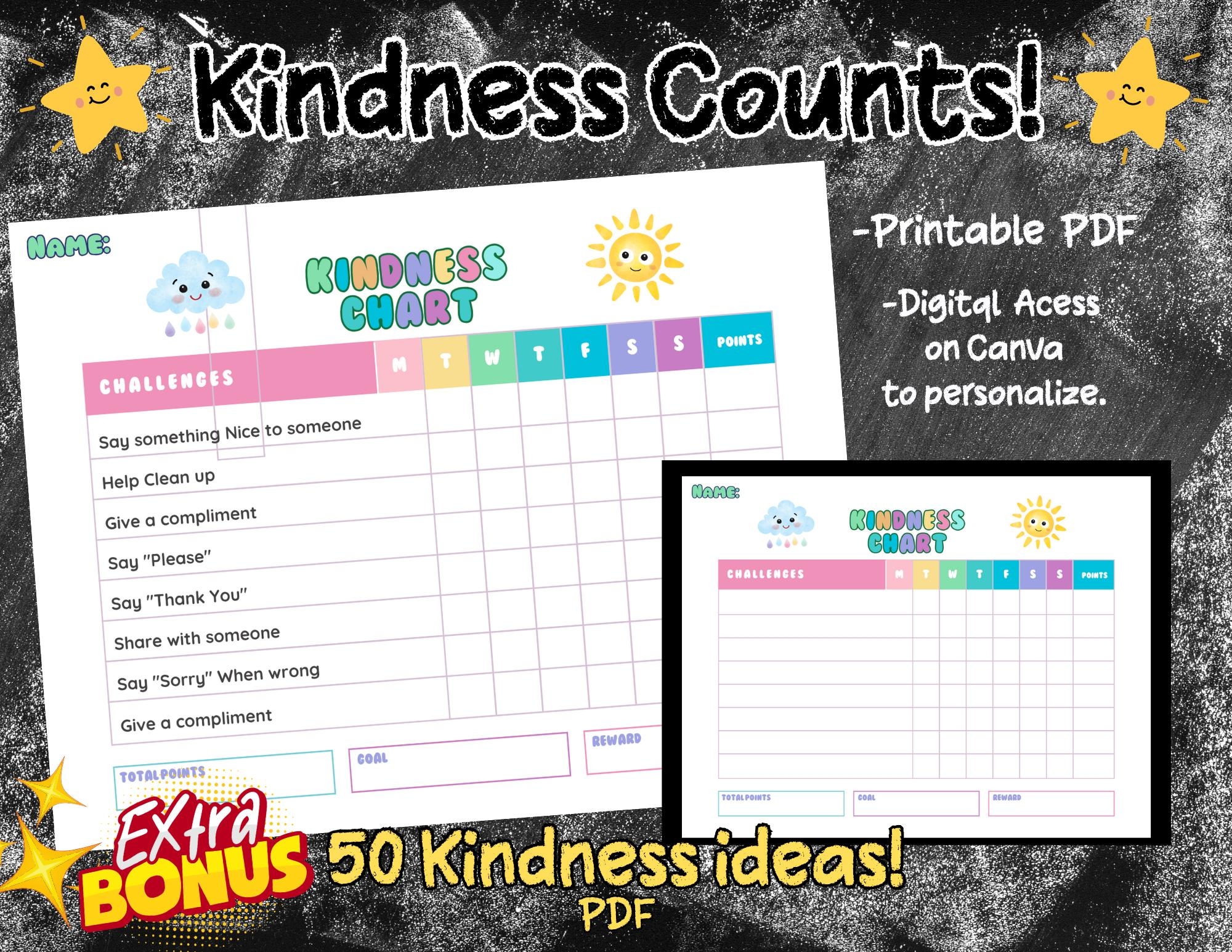 Printable Kindness Chart